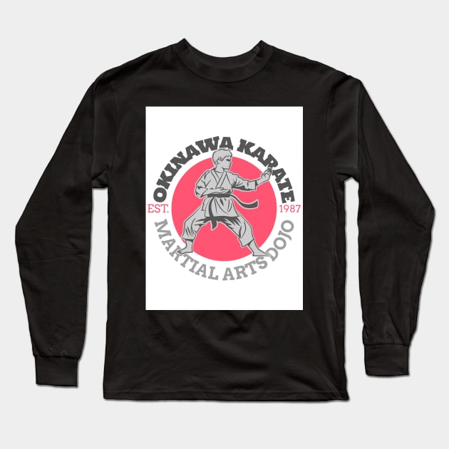 Okinawa Karate Long Sleeve T-Shirt by AladdinHub